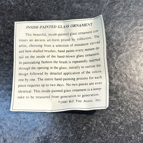 Bill Yee 1990 Inside Reverse Hand Painted Glass Christmas Ornament, St Nicholas - Picture 7 of 8